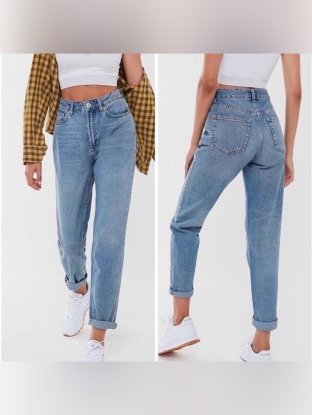 Urban Outfitters BDG High Waisted Mom Jeans Lightly Distressed Medium Wash 26